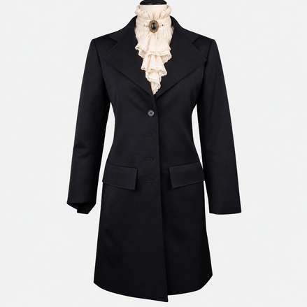 Women's Black Gabardine Tailored Frock Coat