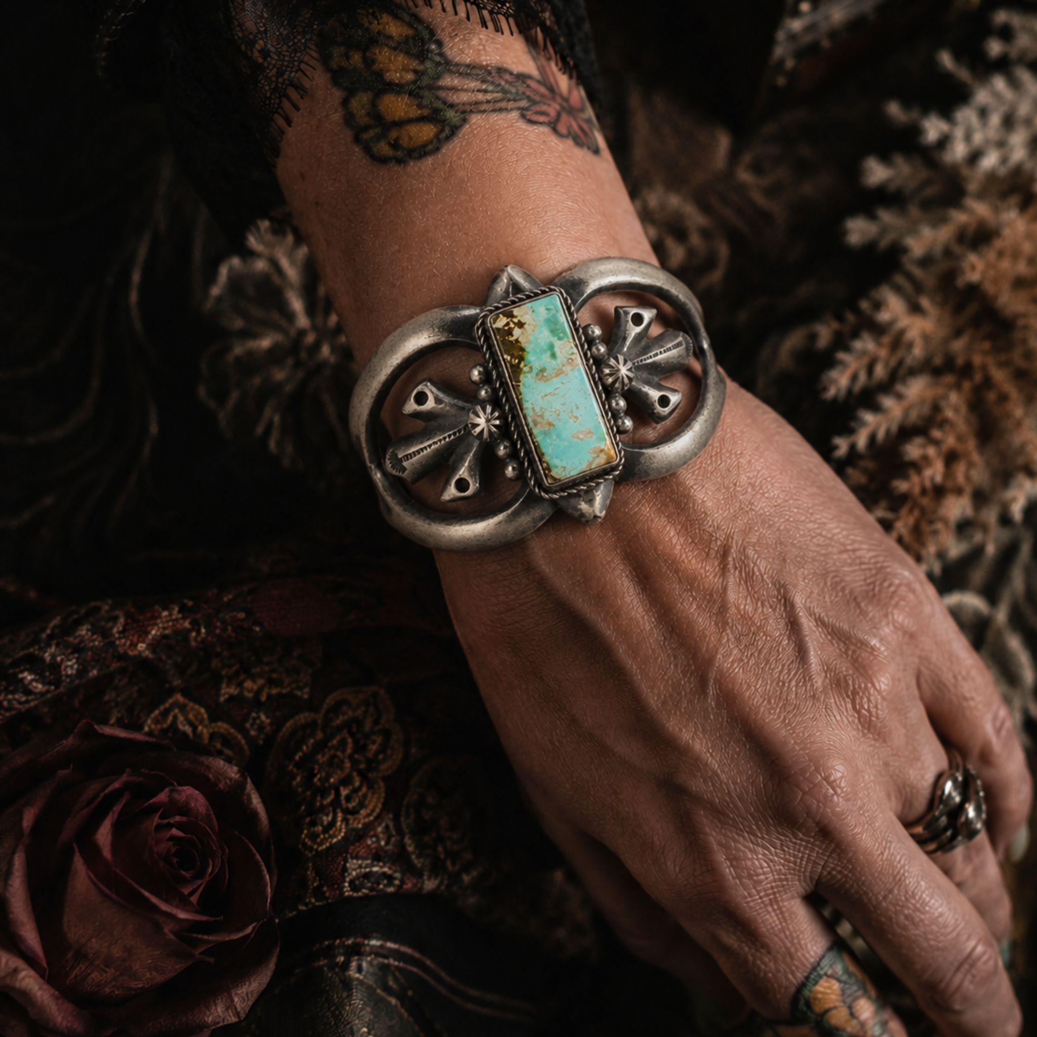 Harrison Bitsui Sterling Silver Turquoise Cuff