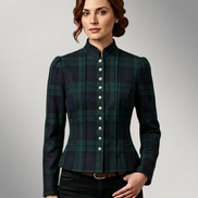 Women’s luxury peplum jacket in Midnight Watch by Iron & Iris with sculpted Neo-Victorian tailoring