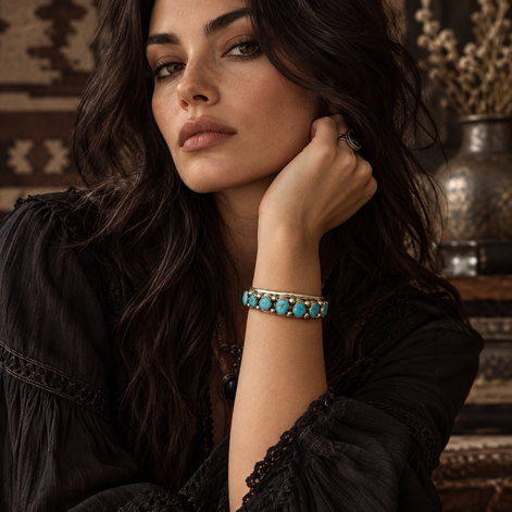The High Desert Seven-Stone Turquoise Collector Cuff