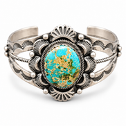 Mark Yazzie Navajo Turquoise Sterling Silver Collector Cuff