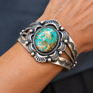 Mark Yazzie Navajo Turquoise Sterling Silver Collector Cuff