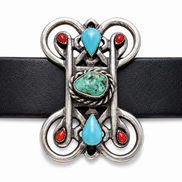 Barbarosa Turquoise Drop Filigree Concho Belt