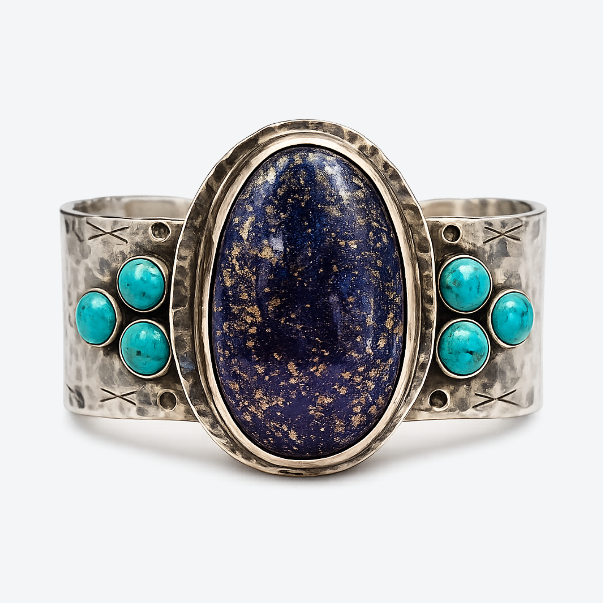 Richard Schmidt Sterling Silver Lapis & Turquoise Collector Cuff
