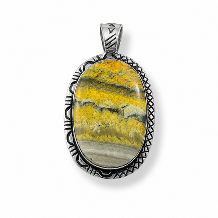 Sterling Silver Bumble Bee Jasper Collector Pendant