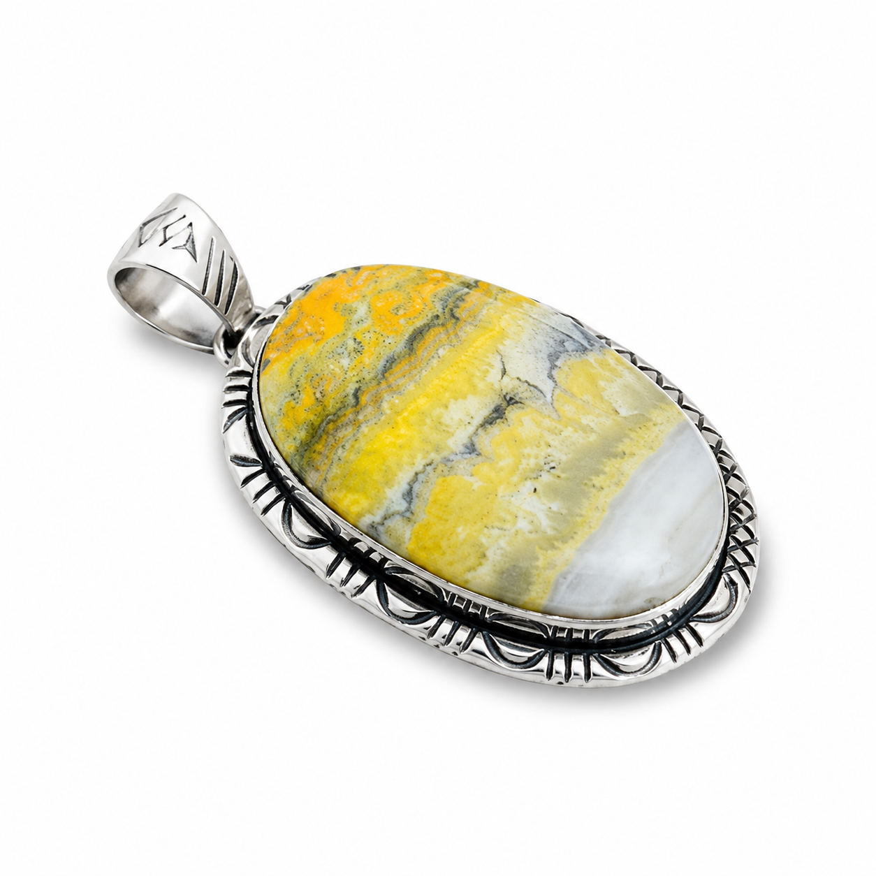 Sterling Silver Bumble Bee Jasper Collector Pendant