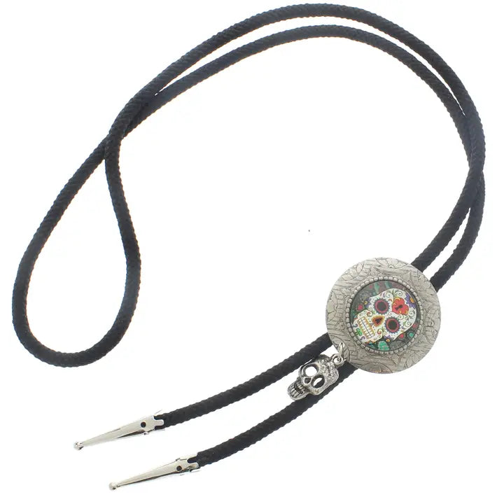 Sugar Skull Rodeo Bolo Tie