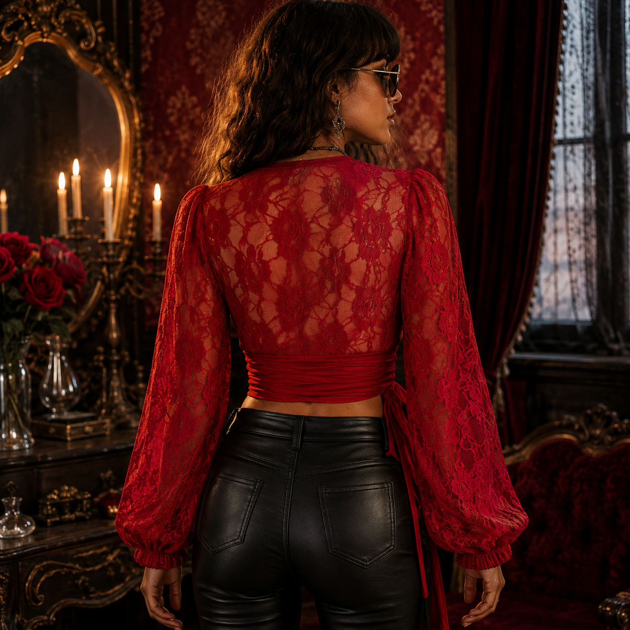 The Crimson Rose Wrap Blouse