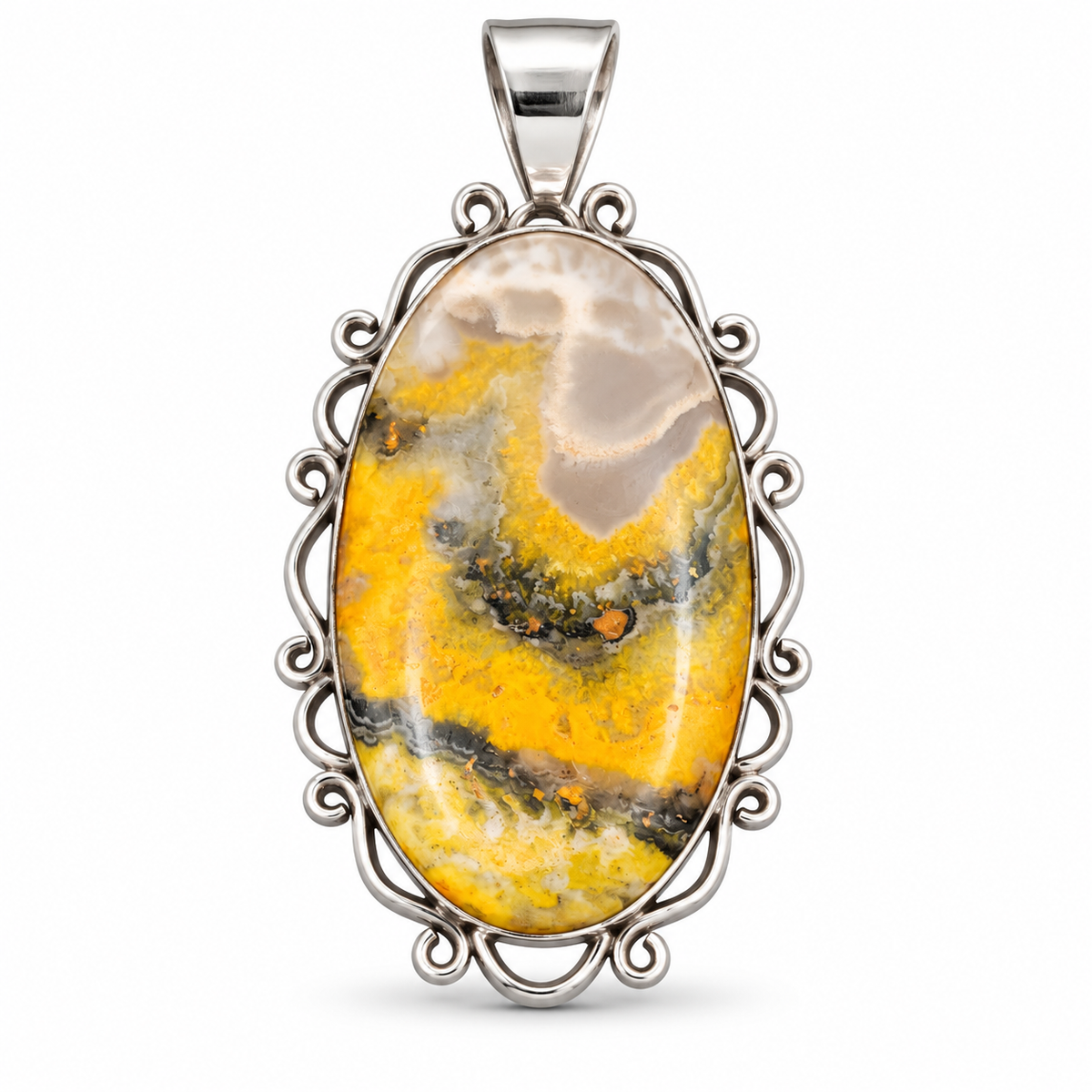 The Desert Veil Bumblebee Jasper Sterling Silver Pendant