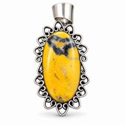The Golden Storm Bumblebee Jasper Sterling Silver Pendant