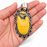 The Golden Storm Bumblebee Jasper Sterling Silver Pendant