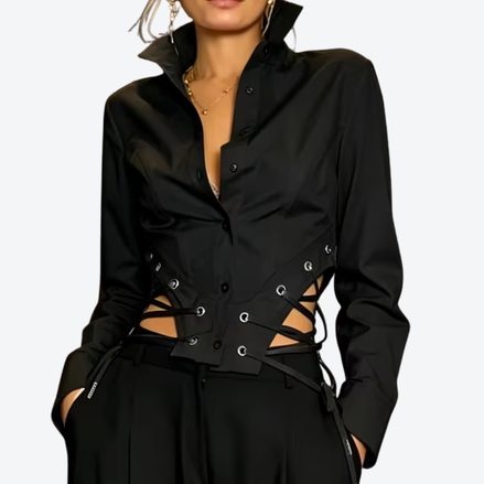 The Iris Victorian Corset-Inspired Blouse
