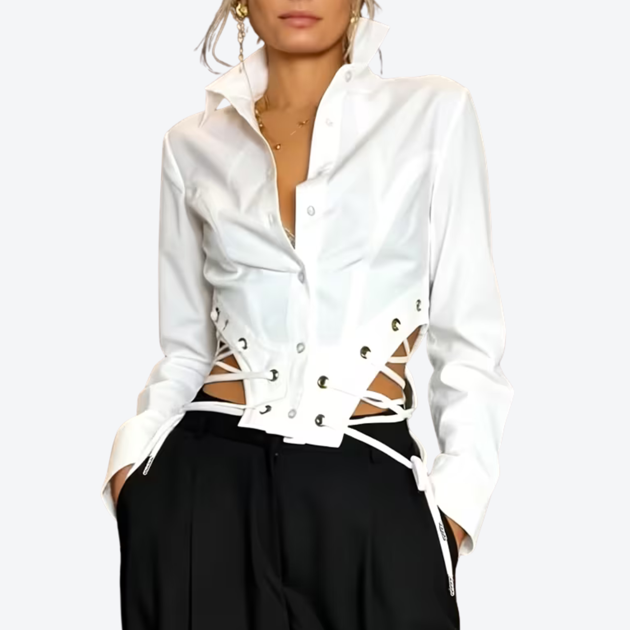 The Iris Victorian Corset-Inspired Blouse