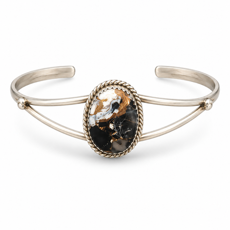 The Midnight Mesa Sterling Silver Stone Cuff