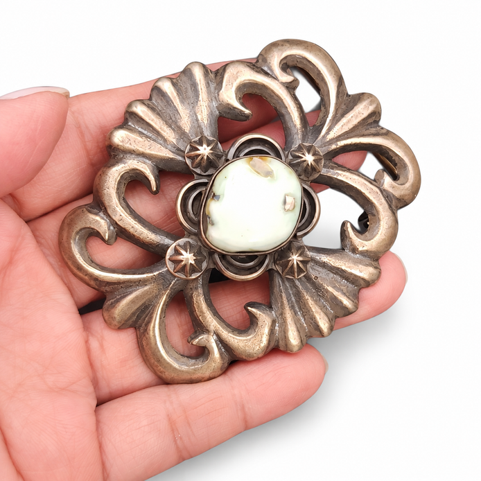 The Palomino Turquoise Sterling Silver Buckle by Chimney Butte