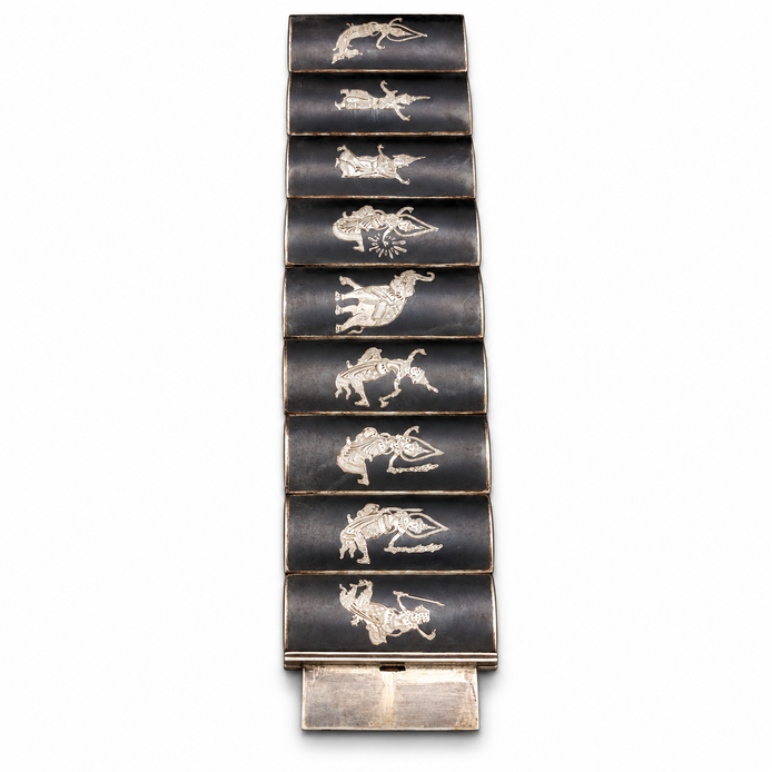 The Siam Shadow Bracelet – Vintage Thai Niello Panel Bracelet