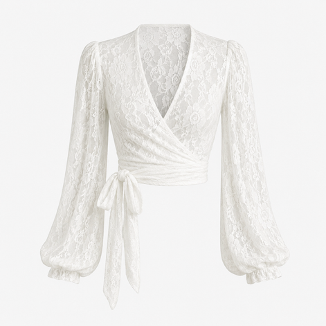 The Ivory Rose Wrap Blouse
