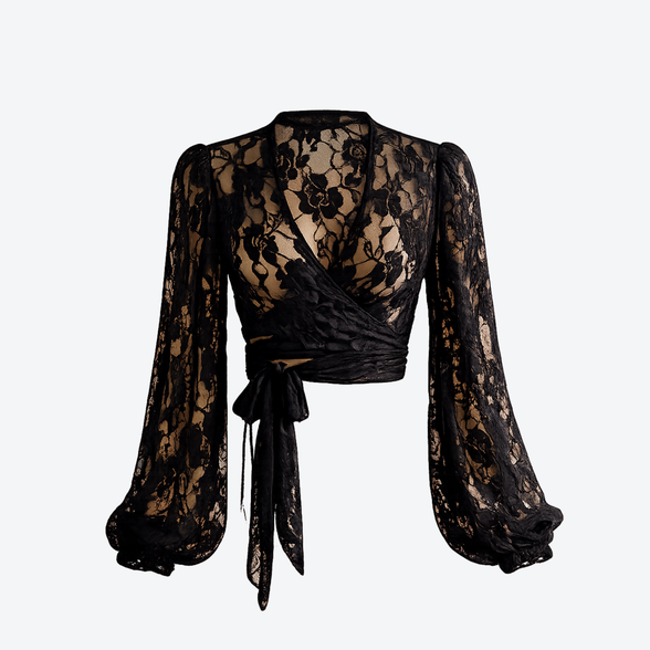 The Midnight Rose Wrap Blouse