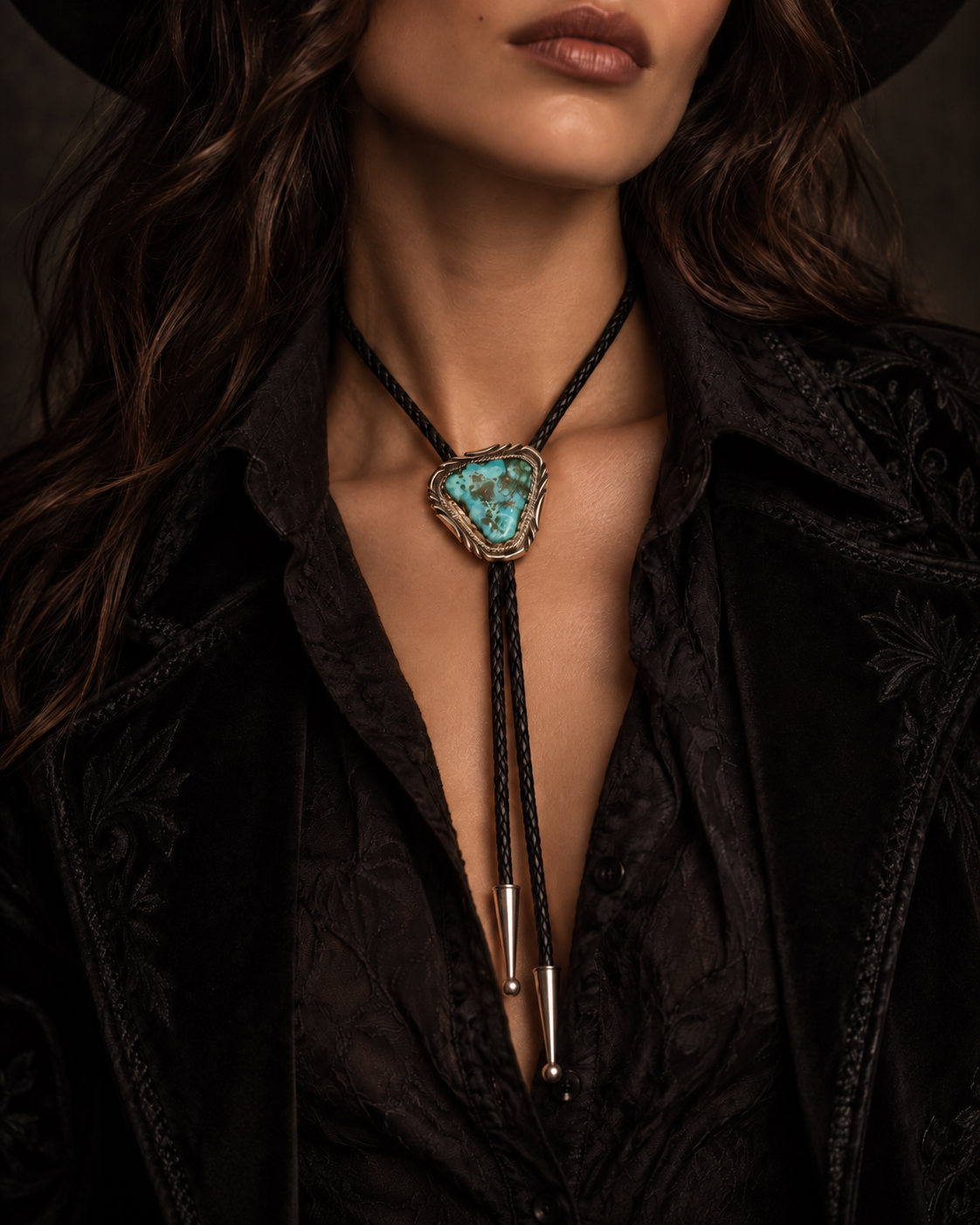 The Turquoise Outlaw Bolo Tie