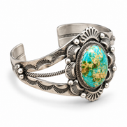 Mark Yazzie Navajo Turquoise Sterling Silver Collector Cuff