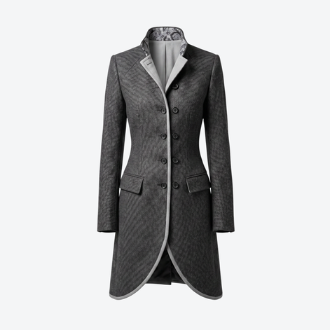 The Isabella Military Coat in Charcoal wool by Iron & Iris