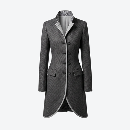 The Isabella Military Coat in Charcoal wool by Iron & Iris