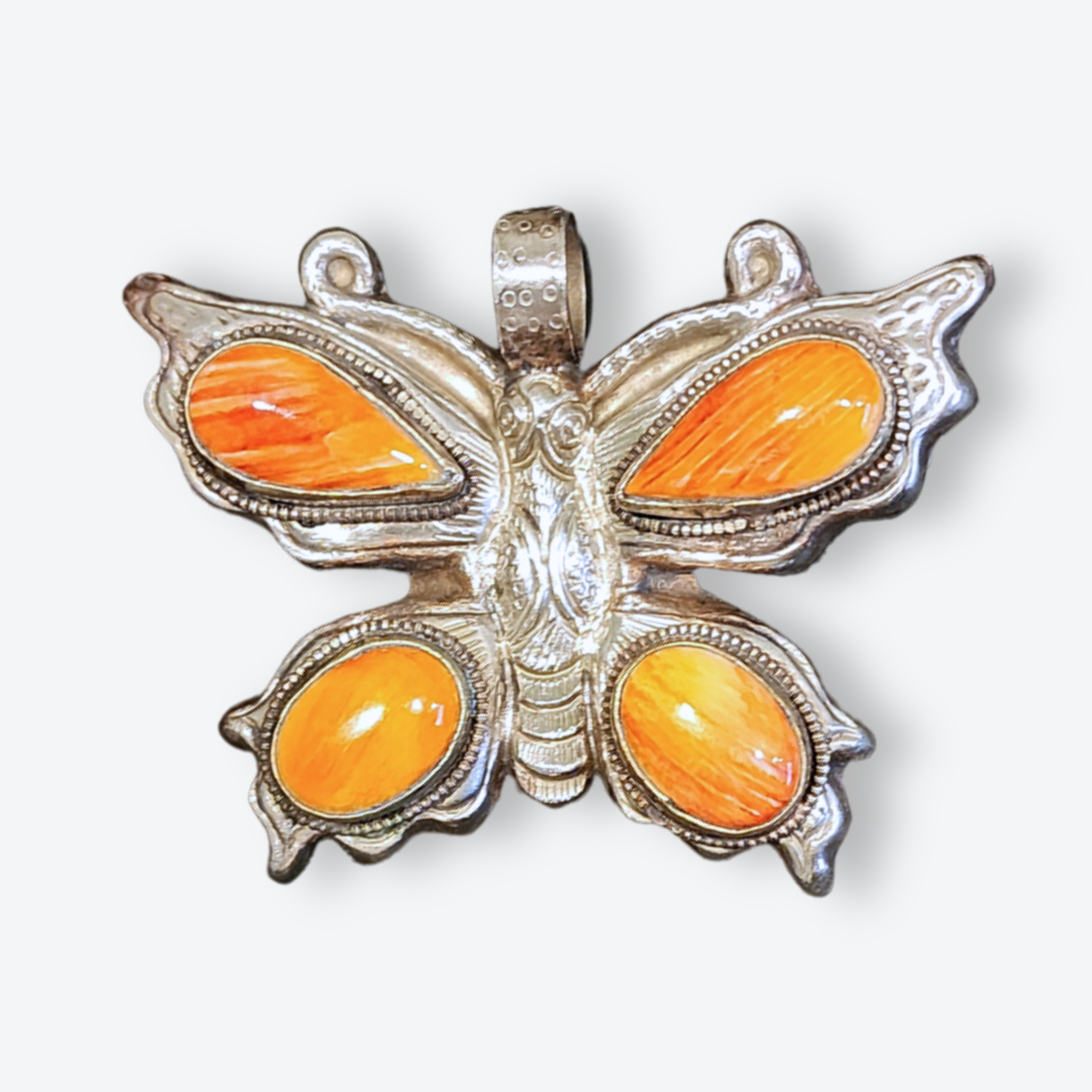The Monarch Butterfly Pendant with Orange Drops