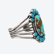 Paul Livingston Sterling Silver Turquoise Collector Cuff