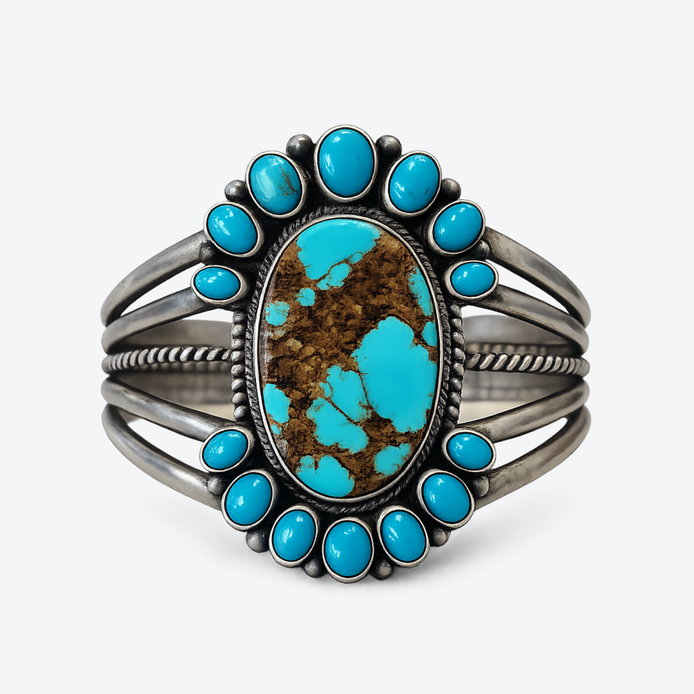 Paul Livingston Sterling Silver Turquoise Collector Cuff