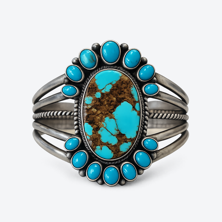 Paul Livingston Sterling Silver Turquoise Collector Cuff