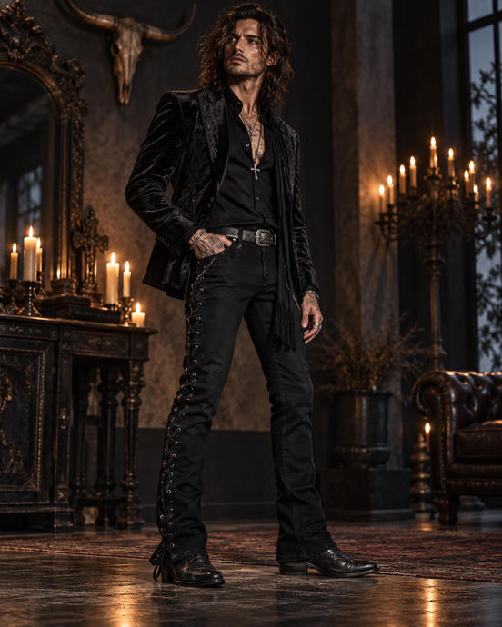 Wornstar Hellraiser Side Laced Jeans – Black