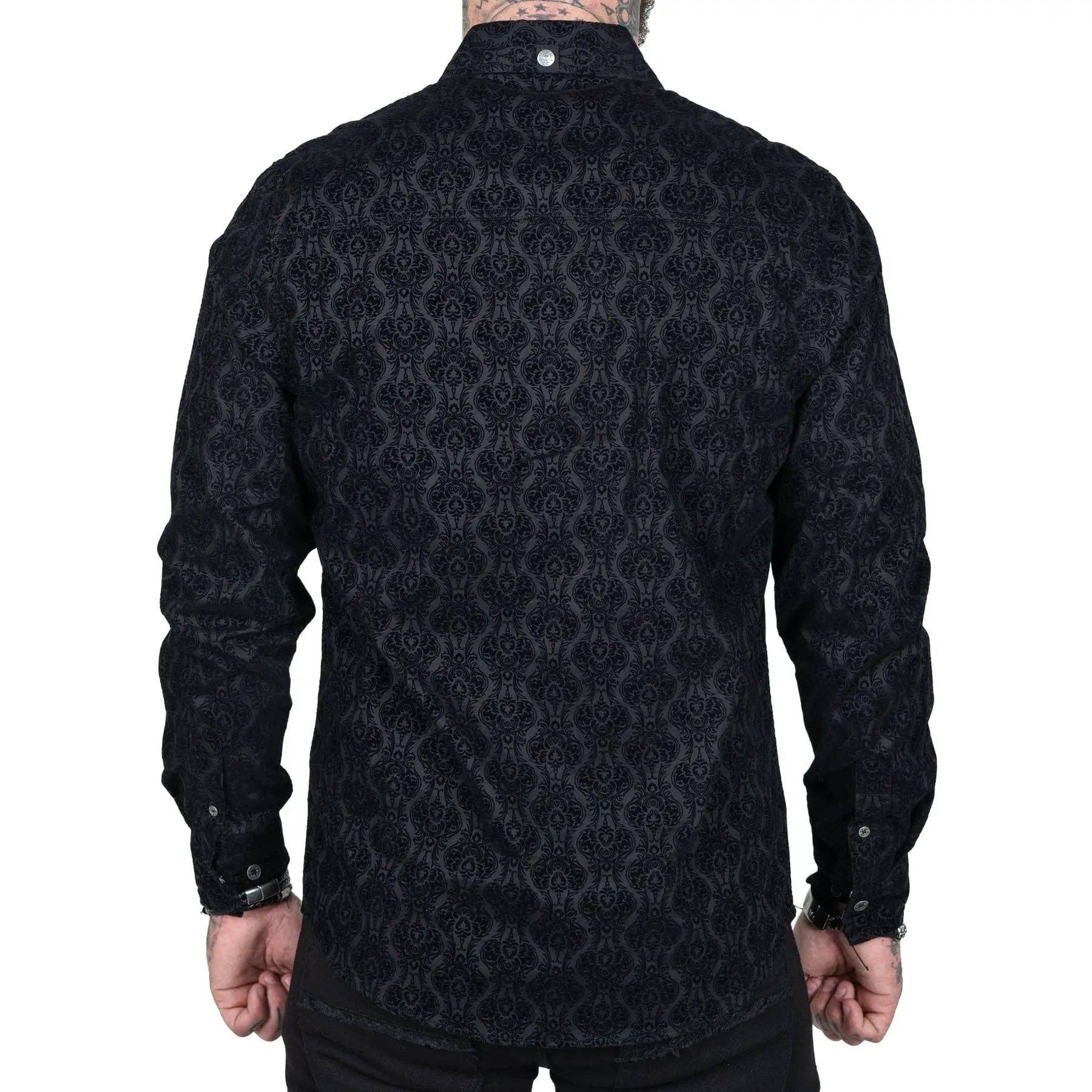 Wornstar Amaryllis Black Flocked Men's Shirt