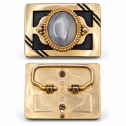 The Silver Veil Gray Agate Statement Belt Buckle