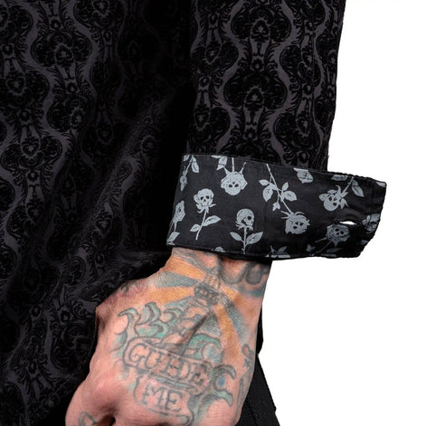 Wornstar Amaryllis Black Flocked Men's Shirt