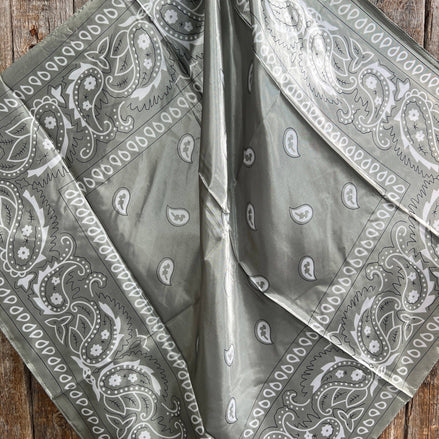 35X35"  Sage & White Paisley Wild Rag / Scarf WR3413