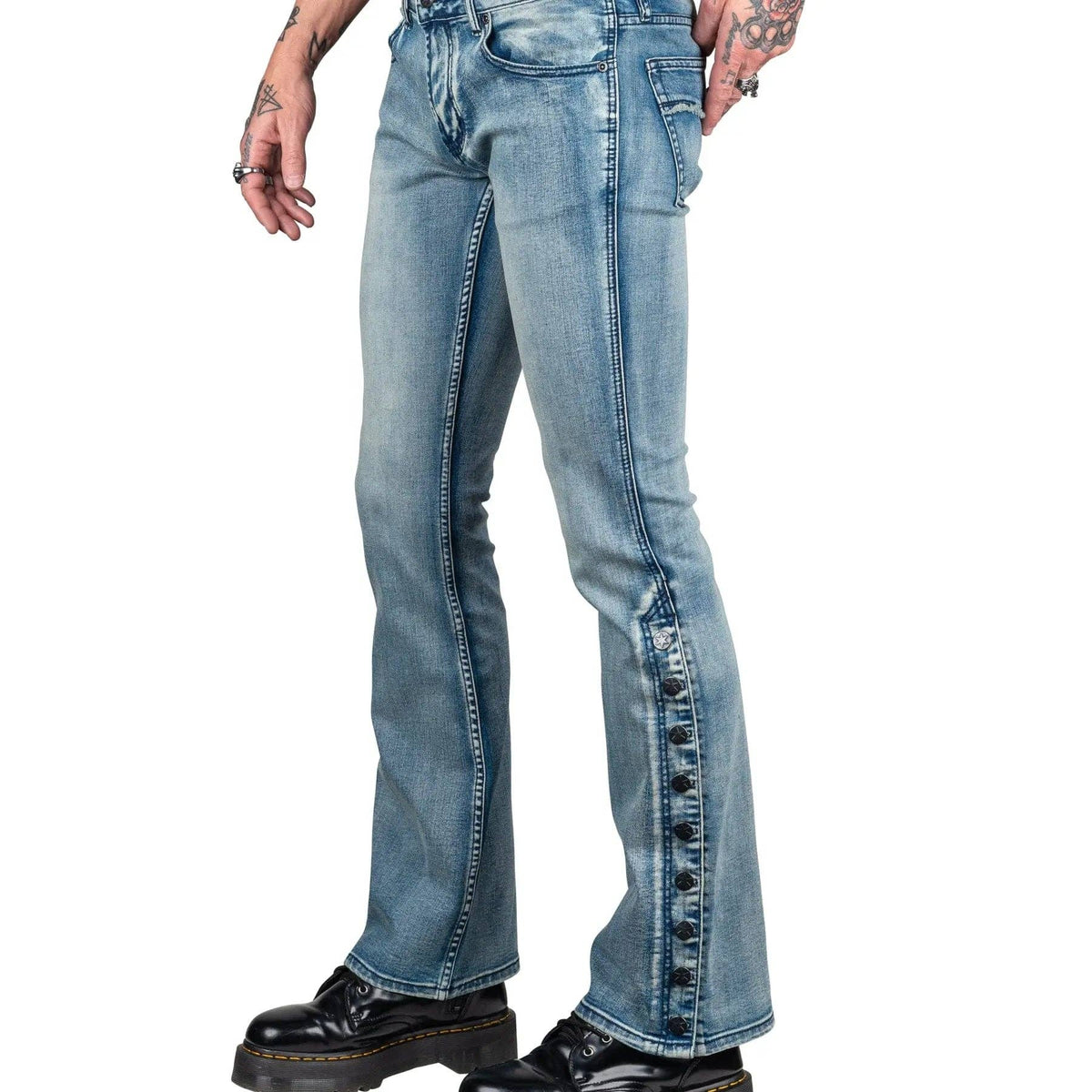 Wornstar Hellraiser Side Button Jeans – Classic Blue