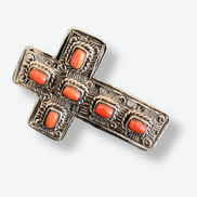 The Iris Coral Cross Ring