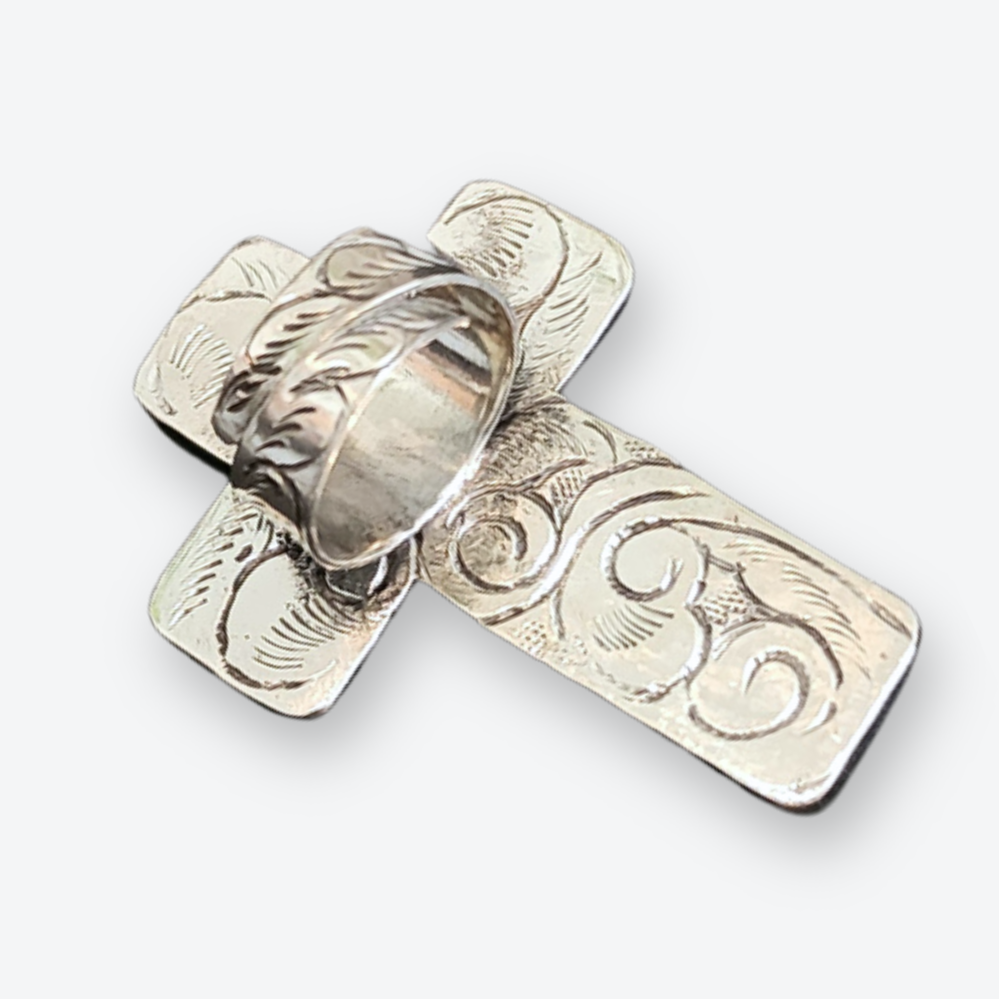 The Iris Coral Cross Ring