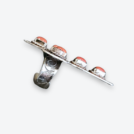 The Iris Coral Cross Ring