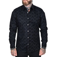 Wornstar Amaryllis Black Flocked Men's Shirt
