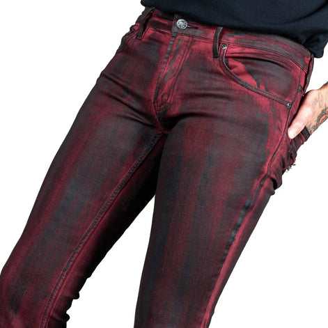 Wornstar Hellraiser Coated Jeans – Crimson