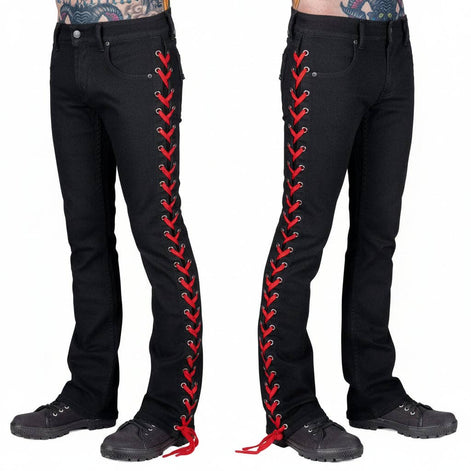 Wornstar Hellraiser Side Laced Jeans – Black