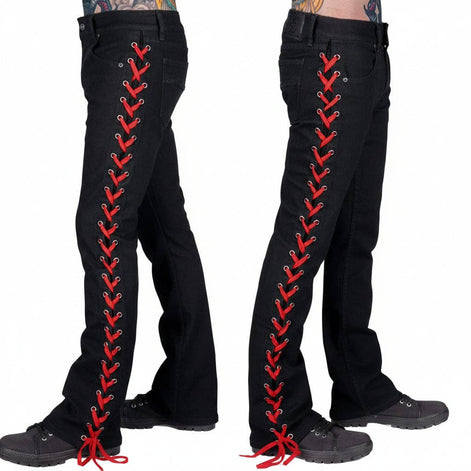Wornstar Hellraiser Side Laced Jeans – Black