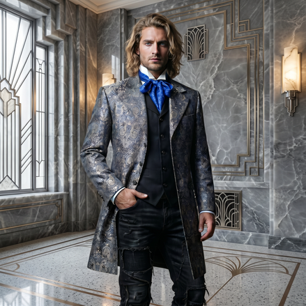 Gunmetal Frock Coat for men