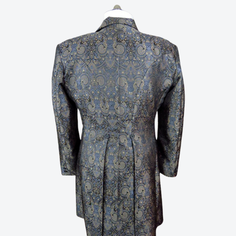 gunmetal frock coat for men back