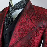 Men's Red Brocade Frock Coat
