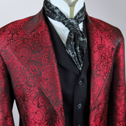 Men's Red Brocade Frock Coat
