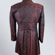 Men's Rust Brocade Frock Coat - Red, Blue, Green - RBG
