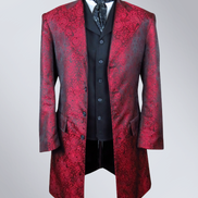 Men's Red Brocade Frock Coat