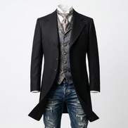 Iron & Iris Obsidian men's neo victorian frock coat black luxury tailored outerwear